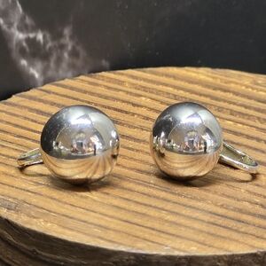 Vintage Trifari Silver Tone Dome Clip-On Earrings